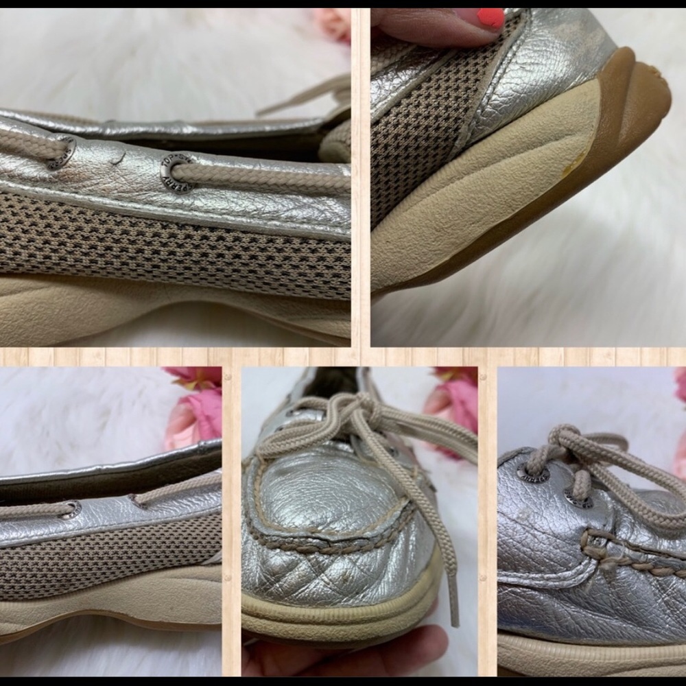 ISO Sperry Top Sider Silver Flats Loafers 7.5 - Picture 3 of 3